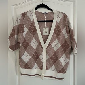 Plaid cropped cardigan